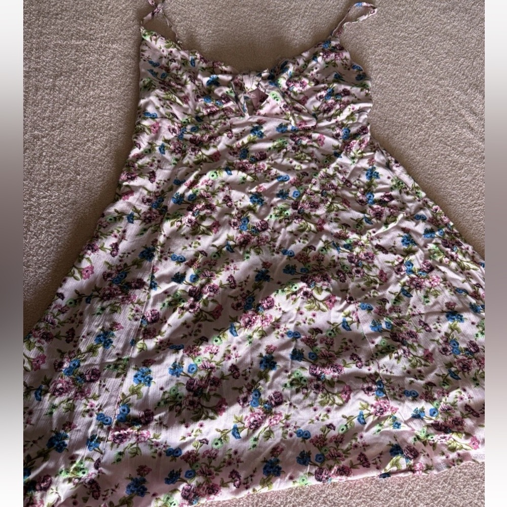 MADELINE & MONROE PINK FLORAL bow Swing Mini Dress NWOT M